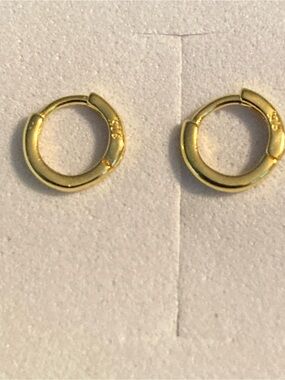 Baby earrings, gold plated 925 silver, Huggies